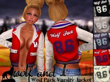 [WOLF&I] Wolf Pack Mesh Varsity Jacket - Red/Blue - boxed