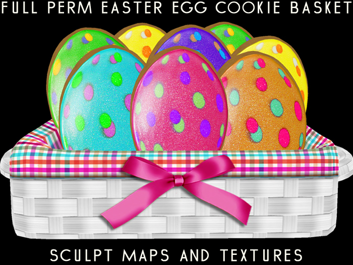 FULL PERM Easter Egg Cookie Basket Sculpt Maps & Textures