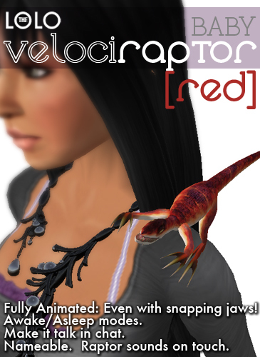 Shoulder Pet Dinosaur - Red Raptor