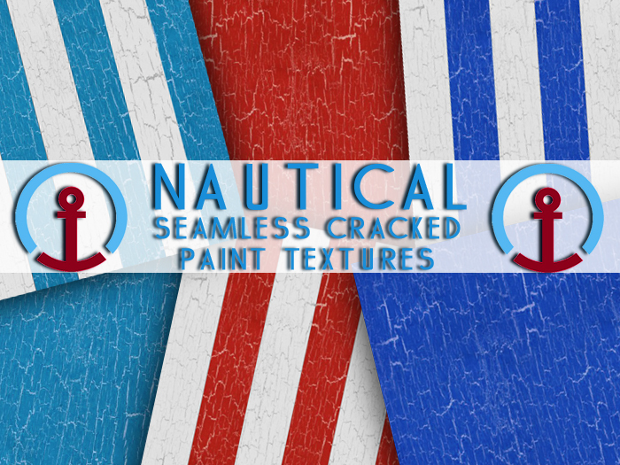 FULL PERM 6 Seamless Nautical Cracked Paint Texture Set