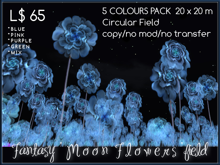 Second Life Marketplace vitamin "Moon Flowers" ALL COLOURS 20x20m