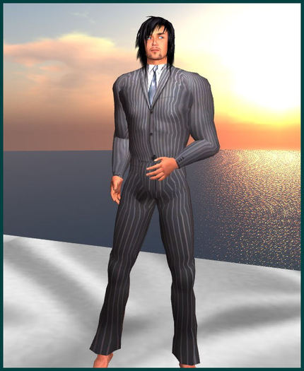 Grey Pinstriped Suit