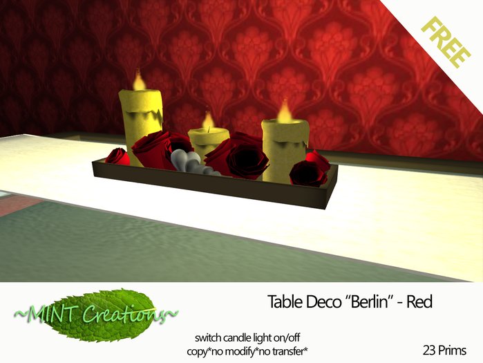 ~MINT Creations~ Table deco "Berlin" - Red