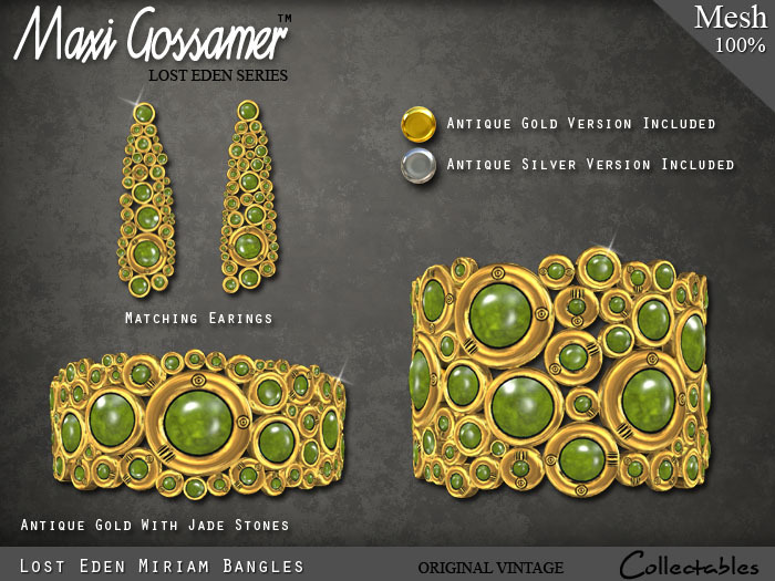 Bangles - Gold And Silver Miriam Bangles Set With Jade Stones