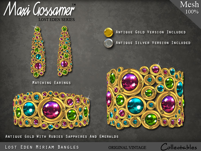 Bangles - Gold And Silver Miriam Bangles Set With Rubies Sapphires and Emeralds