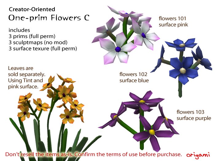 origami~* One-prim Flowers C