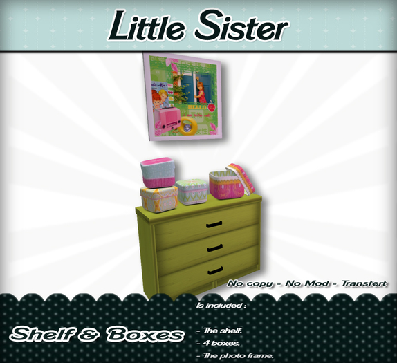 Little Sister - Shelf + Boxes + Photo Frame