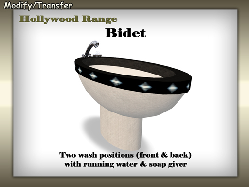 Satiated Desires: Hollywood Bidet. 2 animated positions and soap giver