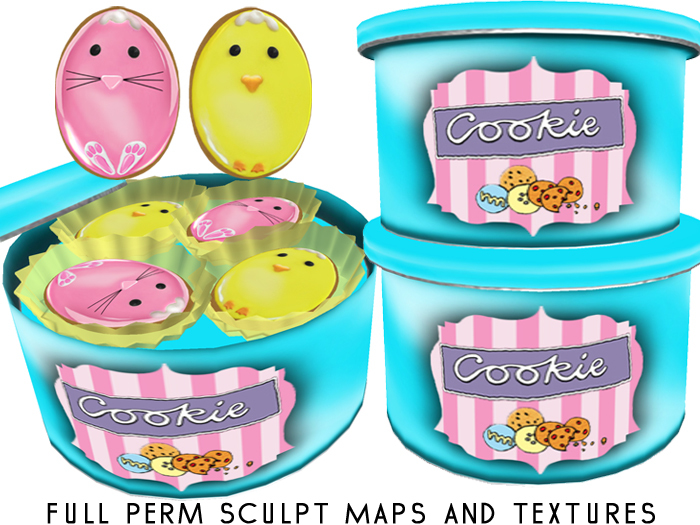FULL PERM Easter Cookie Tin Sculpt Maps + Textures