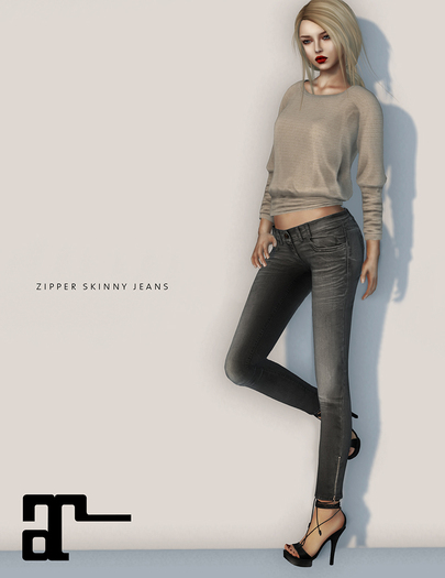 Maitreya Mesh Zipper Skinny Jeans * Demo