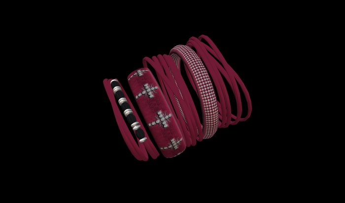*JD*BRACELET leather cross pink