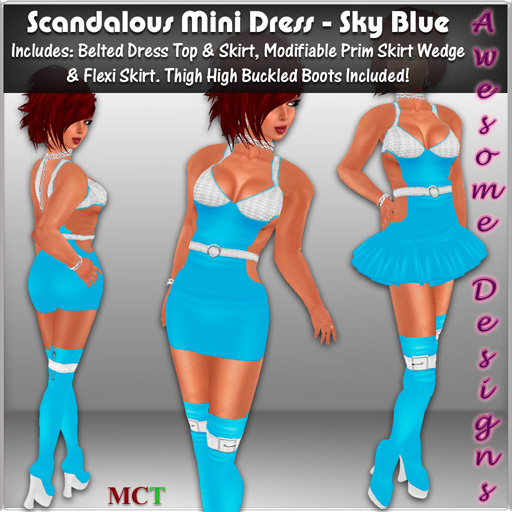 *Awesome Designs Scandalous Mini Dress In Sky Blue