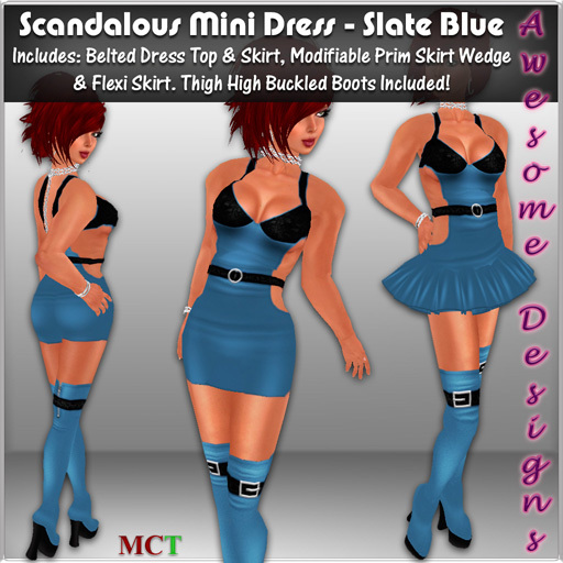 *Awesome Designs Scandalous Mini Dress In Slate Blue