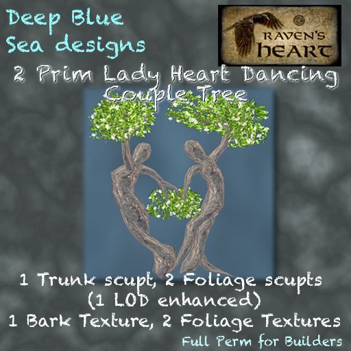 *RH* & DBS Lady Heart Couple Tree (crated) 