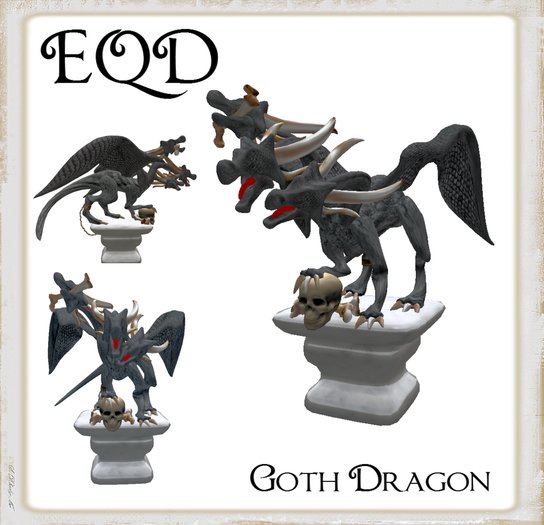 EQD GOTH DRAGON STATUE