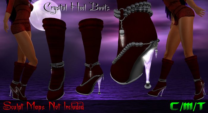 Crystal Heel Boots Boxed