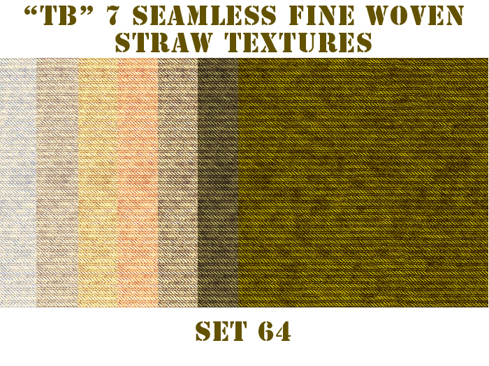 Twice Baked 7 FP seamless fine woven straw textures set 64
