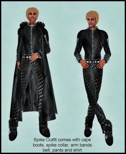 Men's Black Spike Set