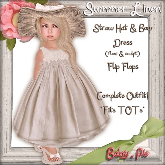 *Baby Pie* Summer Linen Tiny Tot / Toddler's Beach Dress