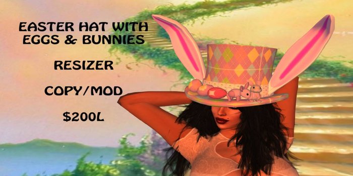 EASTER HAT WITH EGGS & BUNNIES