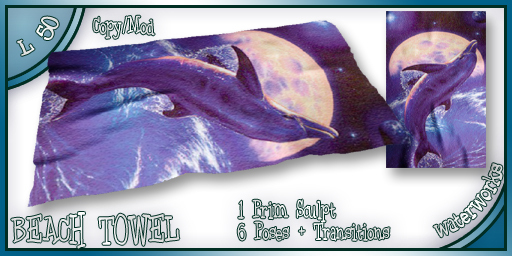 WaterWorks Smooth Animated Beach Towel - Moon Dolphin
