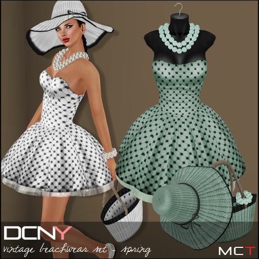 DCNY Vintage Beachwear Set in Spring