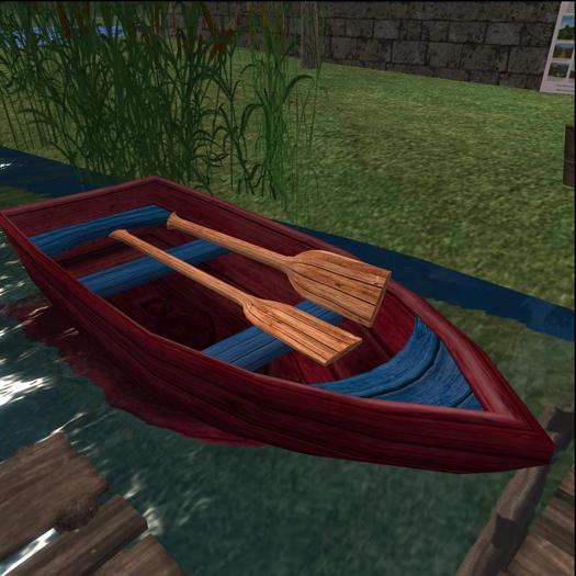 Sweet Meadows Row Boat - red and blue  -  Sculpts