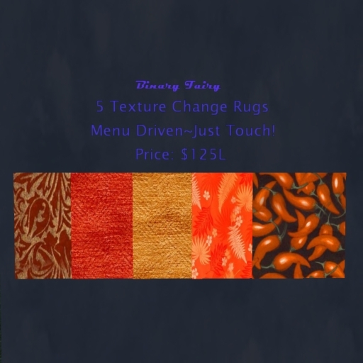 Binary Fairy~ 5 TEXTURE CHANGE RUGS~ Orange