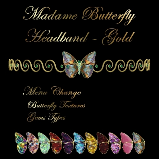 Ashira's Madame Butterfly Headband - Gold