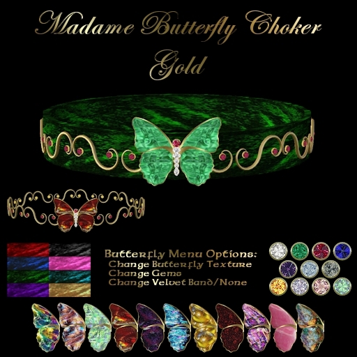 Ashira's Madame Butterfly Choker - Gold