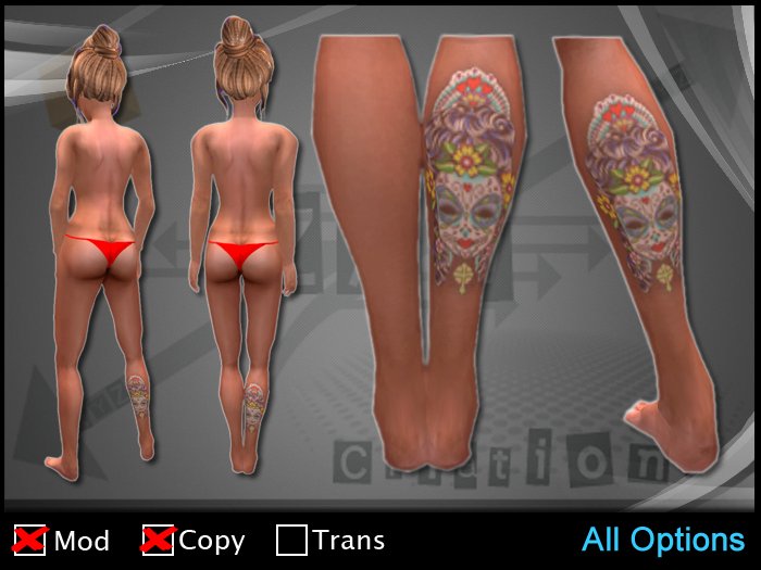 ZAW - Tattoo Mask Flower Calf Color