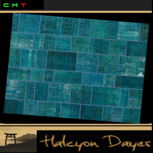 Area Rug - Teal Patched