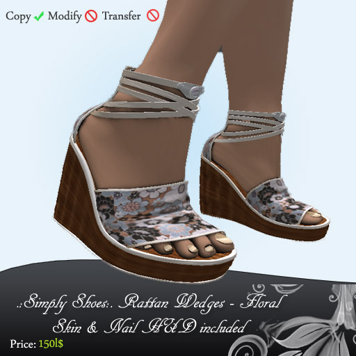 ::SSS:: Rattan Wedges - Floral