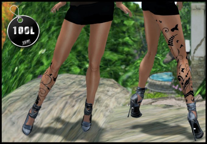 L$ 1 ONLY - KZ - Tatto Flower Perna
