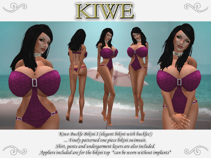 Kiwe Buckle Bikini I (purple) for Prim B's