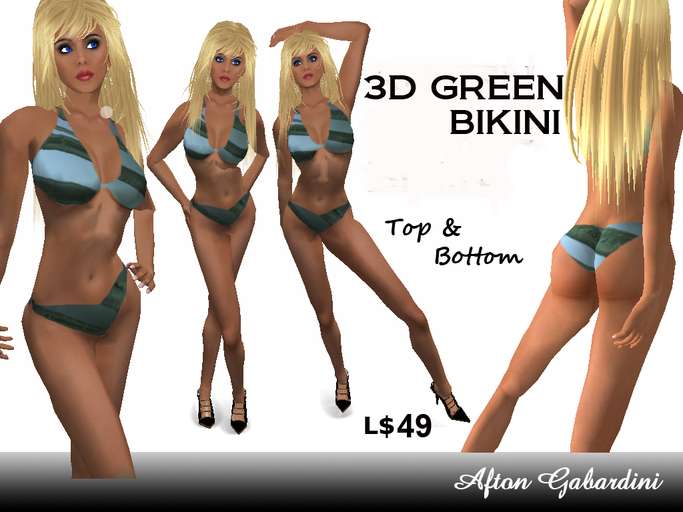 3D Green Bikini