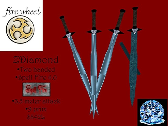ZDiamond 2 hand Sword Spell Fire