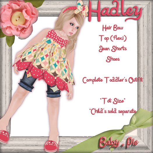 *Baby Pie* Hadley Toddler's /Tiny Tot's Summer Complete Outfit!