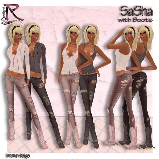 Sasha brown-beige with Ankle Boots - Ronjas RDesignS Collection by Ronja Pera (Retail Box) 