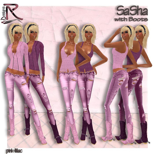 Sasha pink-lilac with Ankle Boots - Ronjas RDesignS Collection by Ronja Pera (Retail Box) 