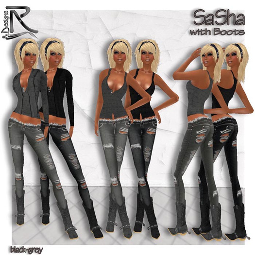 Sasha black-grey with Ankle Boots - Ronjas RDesignS Collection by Ronja Pera (Retail Box) 