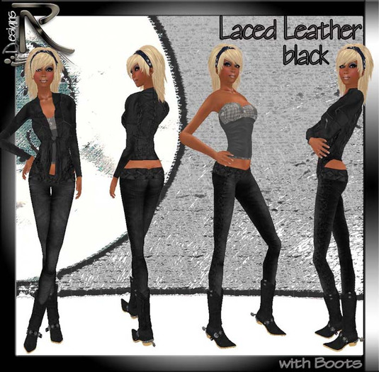 Laced Leather black with CowboyBoots - Ronjas RDesignS Collection by Ronja Pera (Retail Box)