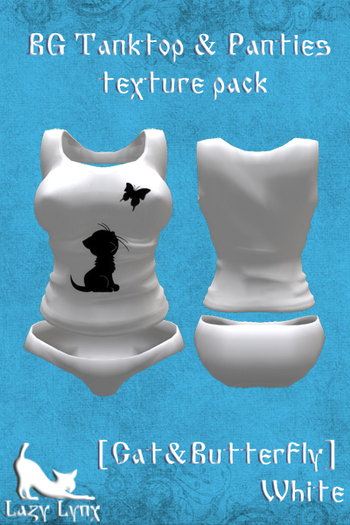 BG Tanktop & Panties [Cat&Butterfly] White