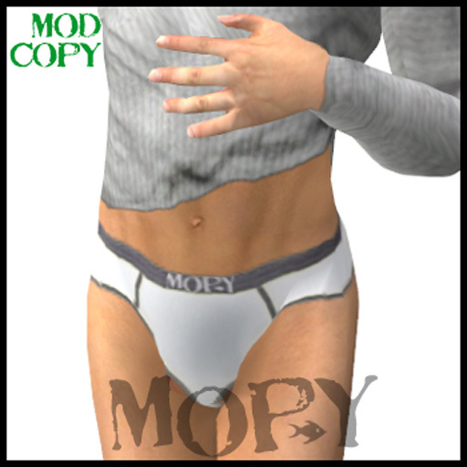 Second Life Marketplace MOPY Guy Briefs white BOM