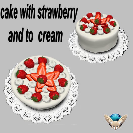 cake with strawberry, and to  cream