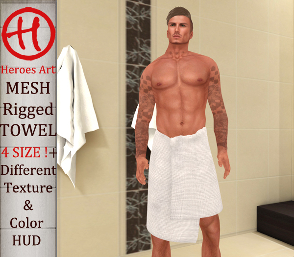 HEROES ART. Pulse Towel Mesh Rigged  MALE MAN Body Wrapped Male Towel