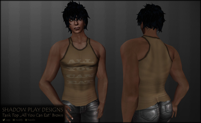 Tank Top ALL YOU CAN EAT - Brown