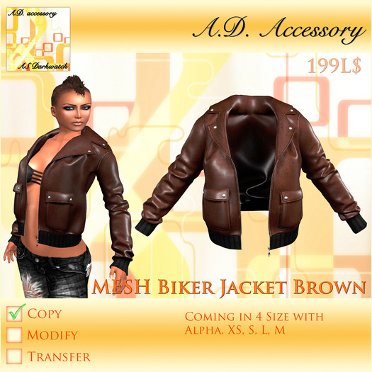 DEMO_MESH Biker Girl Jacket Brown