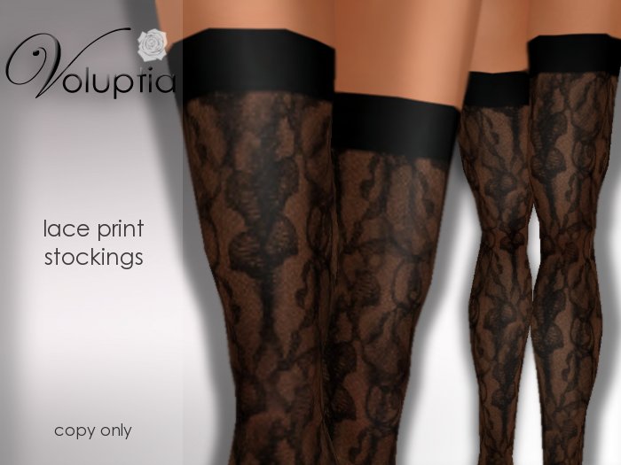 .VOLUPTIA. Lace Print Stockings