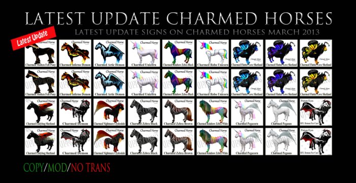 Latest Update Signs on CHARMED HORSES & OFFSPRING